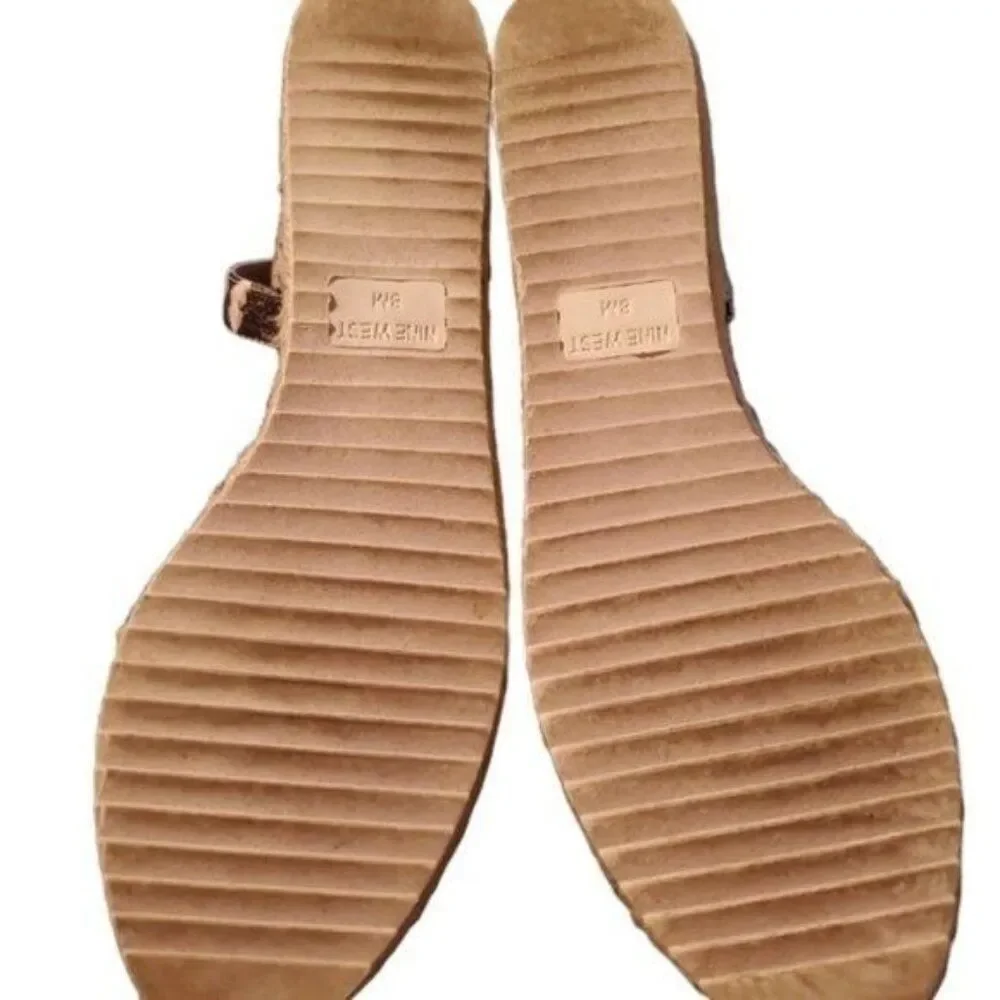 Nine West Espadrille Sandals Platform Shoes Snakeskin Print Women's WOMAN'S 8 M
